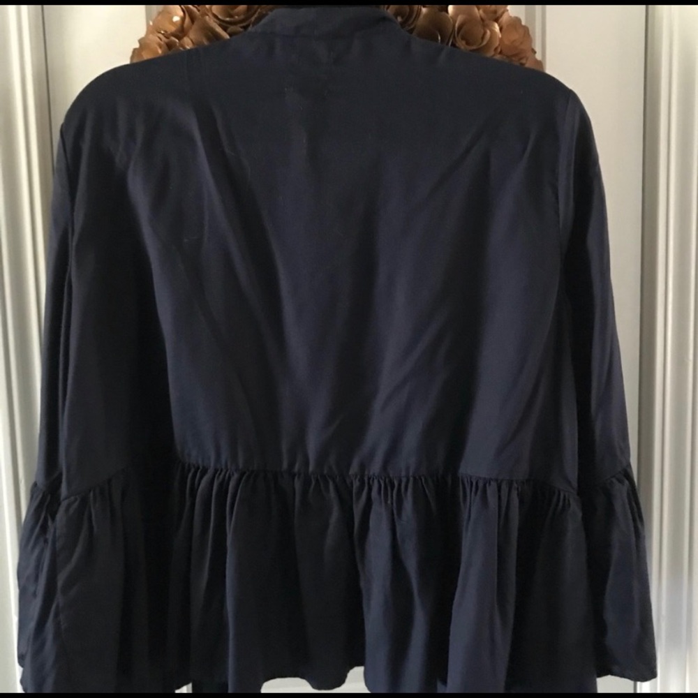 Navy Ruffle Cardigan - Picture 4 of 5